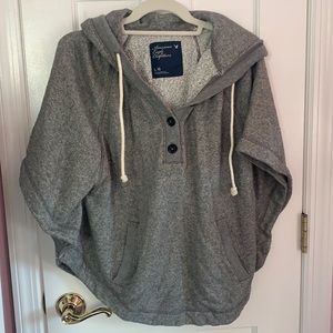 American Eagle Gray Hoodie Poncho
